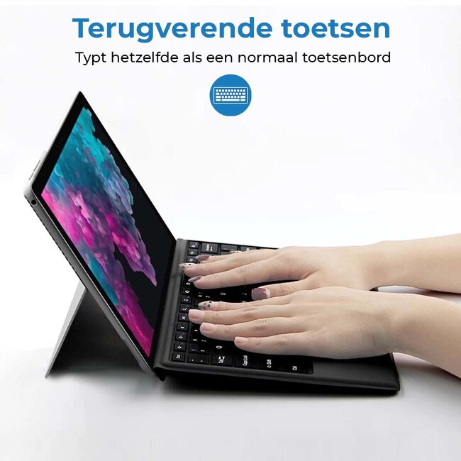 Toetsenbord geschikt voor Microsoft Surface Go / Go 2 / Go 3 / Go 4 - Bluetooth Toetsenbord Cover - Met touchpad en toetsenbord verlichting - Zwart