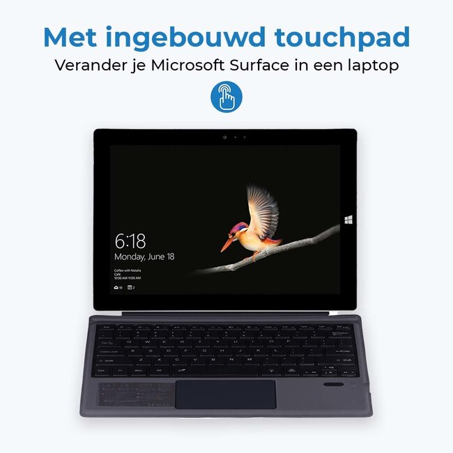 Toetsenbord geschikt voor Microsoft Surface Go / Go 2 / Go 3 / Go 4 - Bluetooth Toetsenbord Cover - Met touchpad - Zwart