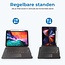 Case2go - Toetsenbord hoes geschikt voor iPad 10.2 (2019/2020/2021) - Toets verlichting en Touchpad - QWERTY Layout - Zwart