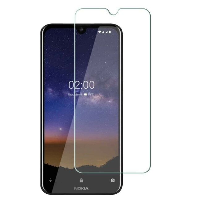 Case2go - Screenprotector geschikt voor Nokia 2.4 (2020) - Tempered Glass - Case Friendly - Transparant