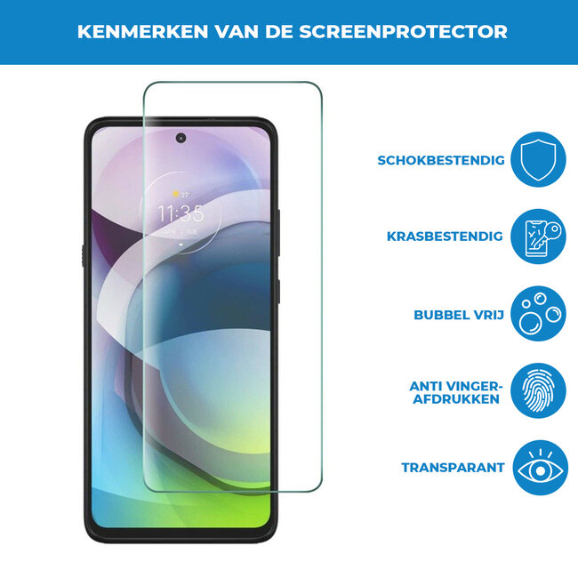 Case2go - Screenprotector geschikt voor Motorola Moto G 5G - Tempered Glass - Case Friendly - Transparant