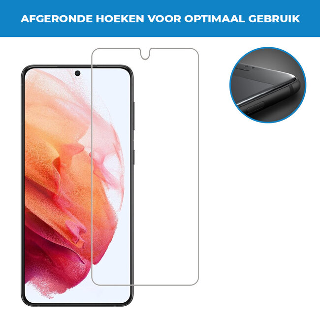 Case2go - Screenprotector geschikt voor Samsung Galaxy S21 - Tempered Glass - Case Friendly - Transparant