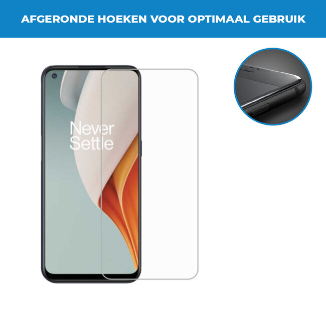 Case2go - Screenprotector geschikt voor OnePlus Nord N100 - Tempered Glass - Case Friendly - Transparant