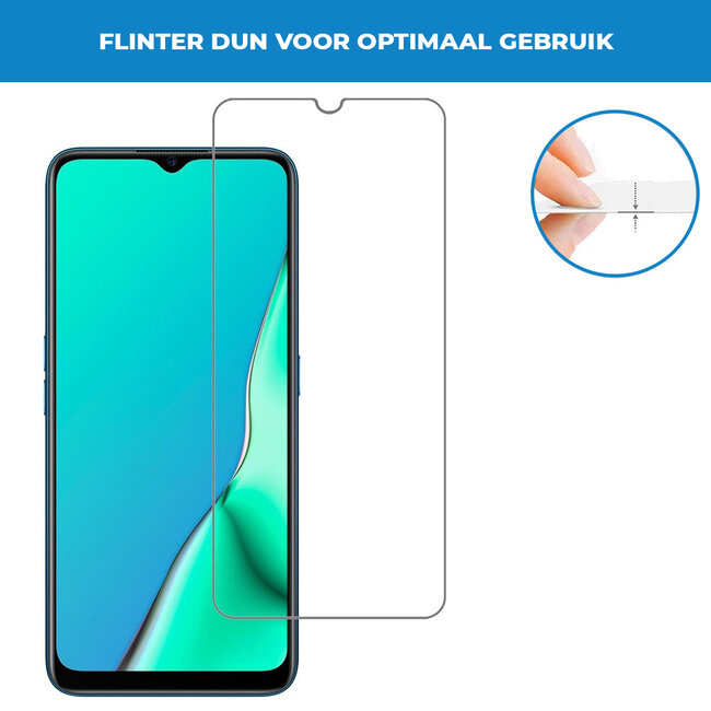 Case2go - Screenprotector geschikt voor Oppo A9 (2020) - Tempered Glass - Case Friendly - Transparant