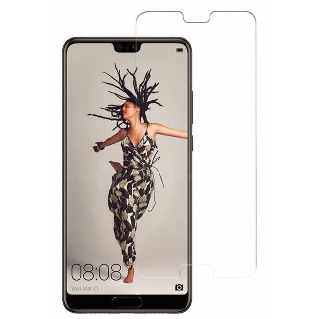 Case2go - Screenprotector geschikt voor Huawei P20 - Tempered Glass - Case Friendly - Transparant