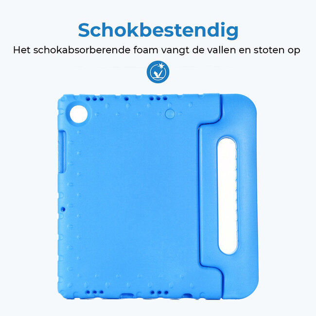 Tablet hoes geschikt voor Samsung Galaxy Tab A8 10.5 (2021) - Kinderhoes met handvat - Schokbestendige Kids cover - Licht Blauw