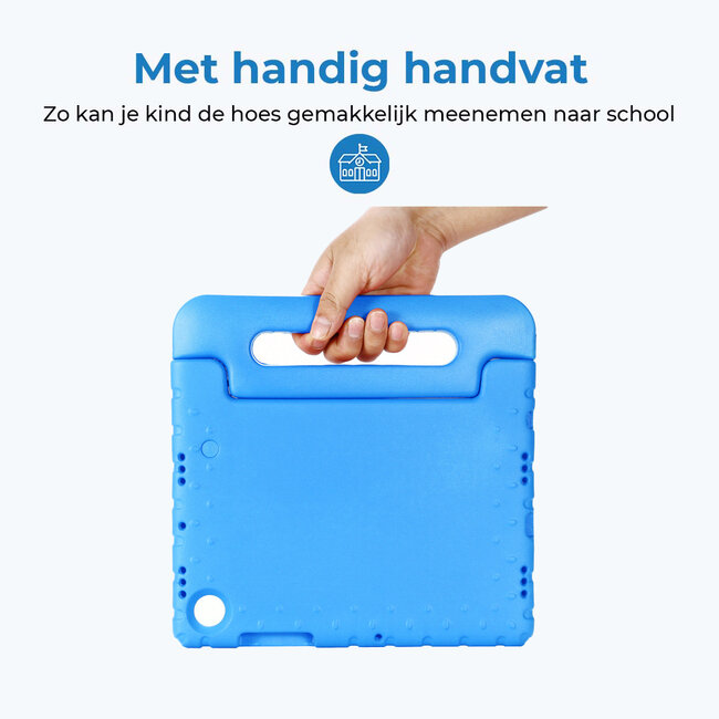 Tablet hoes geschikt voor Samsung Galaxy Tab A8 10.5 (2021) - Kinderhoes met handvat - Schokbestendige Kids cover - Licht Blauw