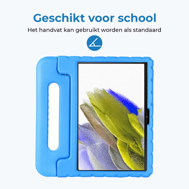 Tablet hoes geschikt voor Samsung Galaxy Tab A8 10.5 (2021) - Kinderhoes met handvat - Schokbestendige Kids cover - Licht Blauw