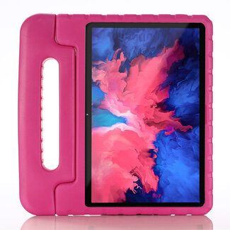 Case2go Tablet hoes geschikt voor Lenovo Tab P11 Pro 11.5 (2020) - Kinderhoes met handvat - Schokbestendige Kids cover - Magenta