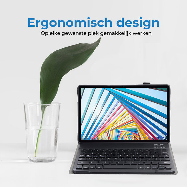 Bluetooth Toetsenbord geschikt voor Lenovo Tab M10 Plus 3rd Gen 10.6 (2022) Toetsenbord &amp; Hoes - QWERTY Keyboard case - Auto/Wake functie - Zwart
