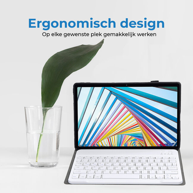 Bluetooth Toetsenbord geschikt voor Lenovo Tab M10 Plus 3rd Gen 10.6 (2022) Toetsenbord &amp; Hoes - QWERTY Keyboard case - Auto/Wake functie - Goud