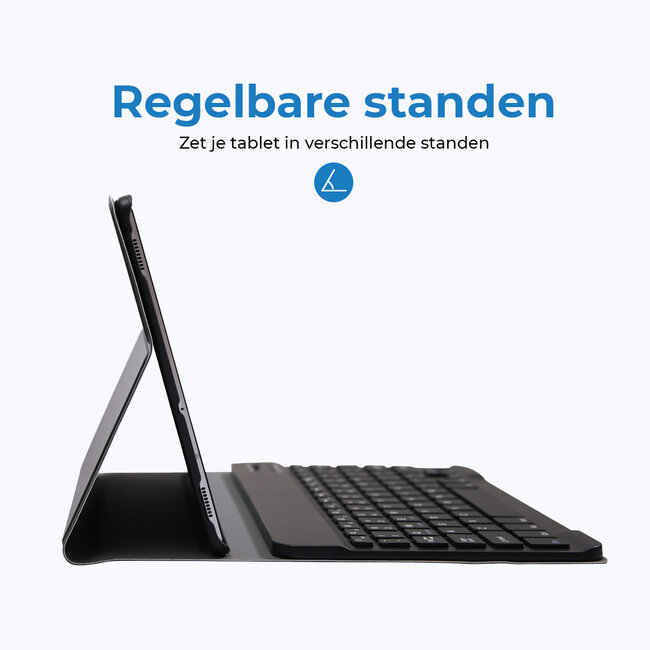 Bluetooth Toetsenbord geschikt voor Samsung Galaxy S6 Lite (2024) / Samsung Galaxy Tab S6 Lite (2022/2020) Toetsenbord &amp;amp; Hoes - QWERTY Keyboard case - Auto/Wake functie - Zwart