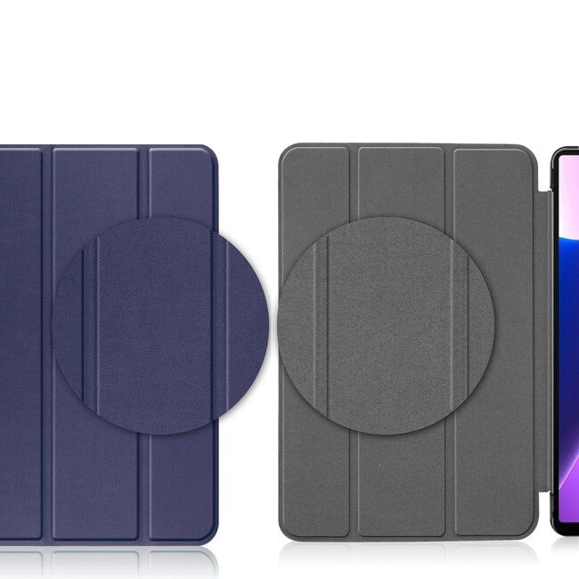 Tablet Hoes & Screenprotector voor Lenovo Tab M10 Plus (3e gen) tablet hoes en screenprotector - 2 in 1 cover - 10.6 inch - Tri-Fold Book Case - Donker Blauw