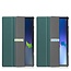 Tablet Hoes & Screenprotector voor Lenovo Tab M10 Plus (3e gen) tablet hoes en screenprotector - 2 in 1 cover - 10.6 inch - Tri-Fold Book Case - Donker Groen