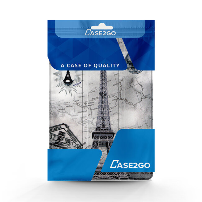 Tablet Hoes & Screenprotector voor Lenovo Tab M10 Plus (3e gen) tablet hoes en screenprotector - 2 in 1 cover - 10.6 inch - Tri-Fold Book Case - Eiffeltoren