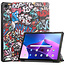 Tablet Hoes & Screenprotector voor Lenovo Tab M10 Plus (3e gen) tablet hoes en screenprotector - 2 in 1 cover - 10.6 inch - Tri-Fold Book Case - Graffiti