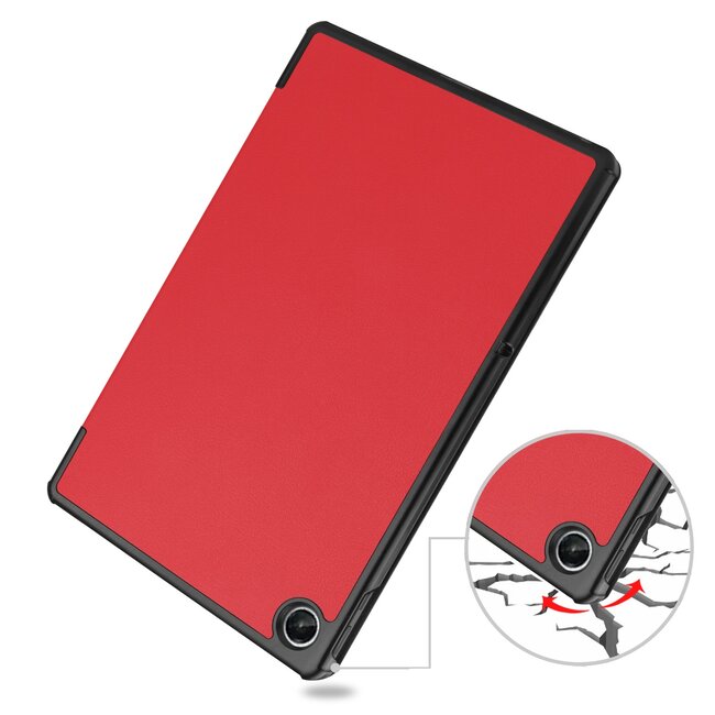 Tablet Hoes & Screenprotector voor Lenovo Tab M10 Plus (3e gen) tablet hoes en screenprotector - 2 in 1 cover - 10.6 inch - Tri-Fold Book Case - Rood
