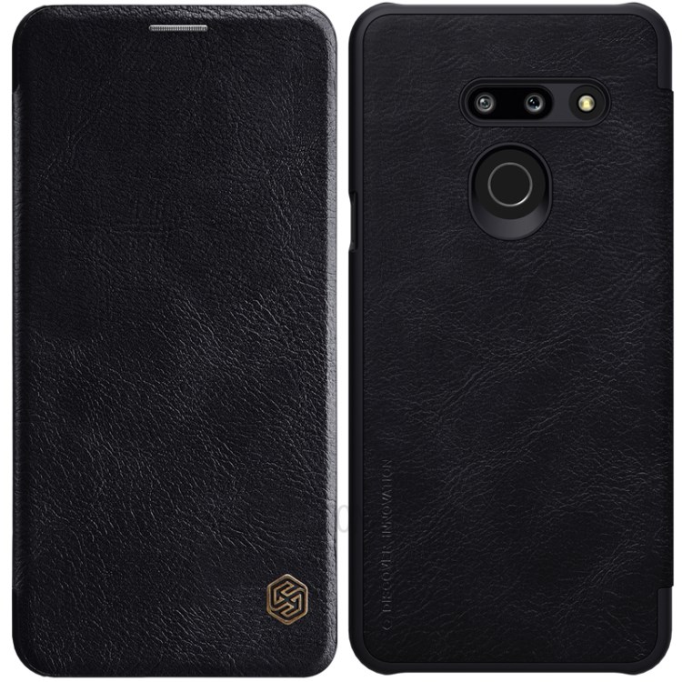 Telefoonhoesje geschikt voor LG G8 ThinQ - Nillkin Qin Leather Case - Zwart afbeelding