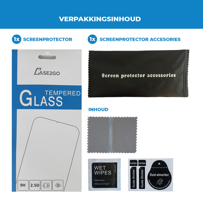 Case2go - Screenprotector geschikt voor Apple iPhone 14 Pro Max - Tempered Glass - Gehard Glas - Transparant