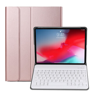 Case2go Bluetooth Toetsenbord geschikt voor Apple iPad Air 5 10.9 (2022) Toetsenbord &amp; Hoes - QWERTY Keyboard case - Auto/Wake functie - Rosé-Goud