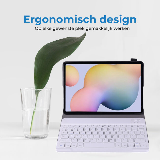 Bluetooth Toetsenbord geschikt voor Samsung Galaxy Tab S8 Plus (2022) Toetsenbord &amp; Hoes - QWERTY Keyboard case - Auto/Wake functie - Rosé-Goud