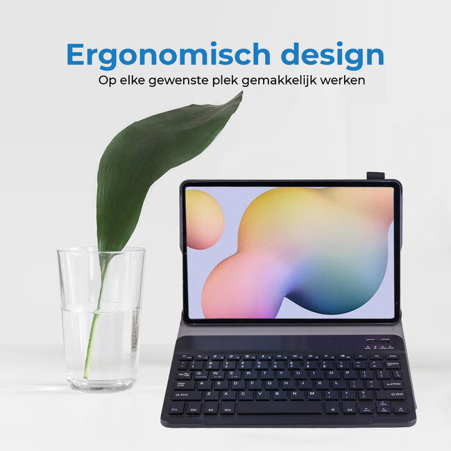 Bluetooth Toetsenbord geschikt voor Samsung Galaxy Tab S8 Plus (2022) Toetsenbord &amp; Hoes - QWERTY Keyboard case - Auto/Wake functie - Zwart