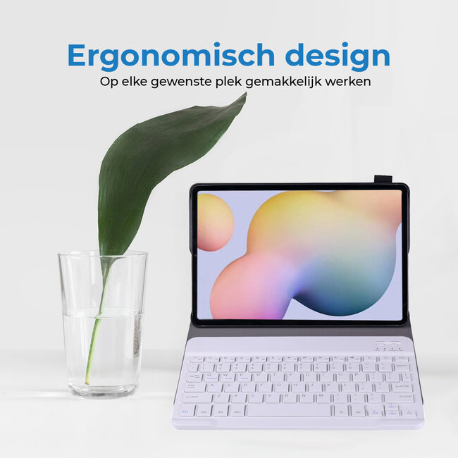 Bluetooth Toetsenbord geschikt voor Samsung Galaxy S6 Lite (2024) / Samsung Galaxy Tab S6 Lite (2022/2020) &amp;amp; Hoes - QWERTY Keyboard case - Auto/Wake functie - Goud