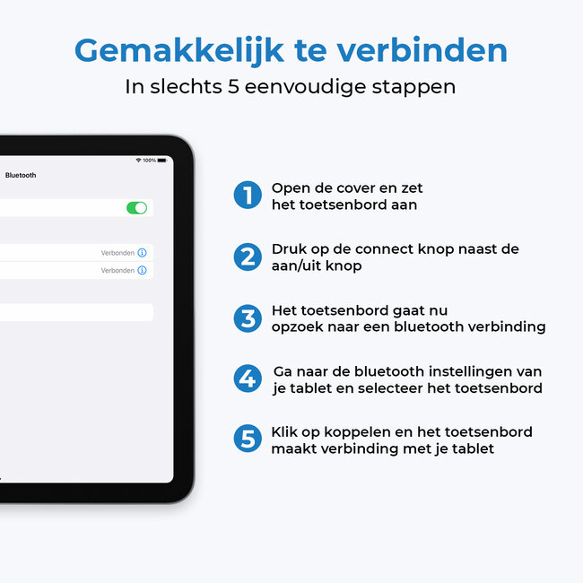 Bluetooth Toetsenbord geschikt voor Apple iPad 10.2 (2019/2020/2021) Toetsenbord &amp; Hoes - QWERTY Keyboard case - Auto/Wake functie - Zwart