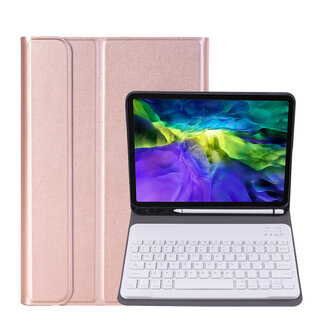 Case2go Bluetooth Toetsenbord geschikt voor Apple iPad Pro 2021 (11 Inch) Toetsenbord &amp; Hoes - QWERTY Keyboard case - Auto/Wake functie - Rosé-Goud