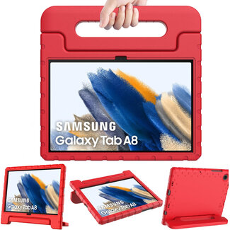 Case2go Tablet hoes geschikt voor Samsung Galaxy Tab A8 10.5 (2021) - Kinderhoes met handvat - Schokbestendige Kids cover - Rood