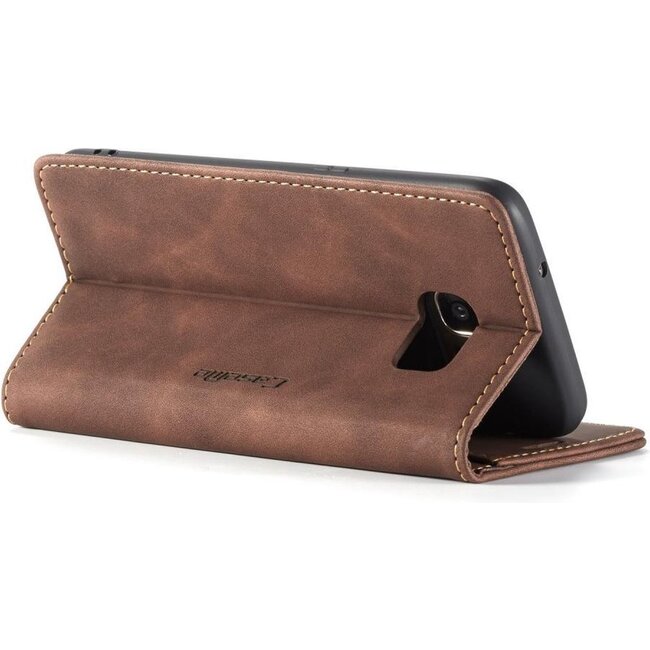 CaseMe Book Case Samsung Galaxy S7 Edge Hoesje Donkerbruin