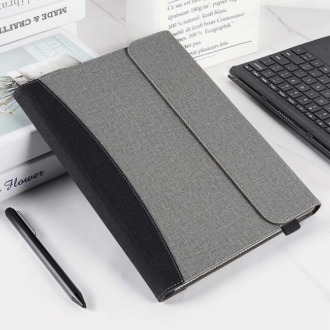 Hoes geschikt voor Microsoft Surface Go 1/2/3/4 - Wallet book Case - 10.5 inch - Grijs