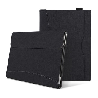 Case2go Hoes geschikt voor Microsoft Surface Pro 4/5/6/7 - Wallet book Case - 12.3 inch - Zwart