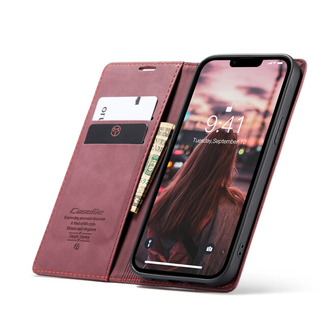 Hoesje geschikt voor Apple iPhone 14 - Wallet Book Case - Magneetsluiting - Rood