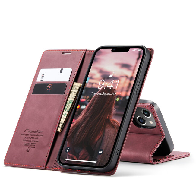 Hoesje geschikt voor Apple iPhone 14 - Wallet Book Case - Magneetsluiting - Rood