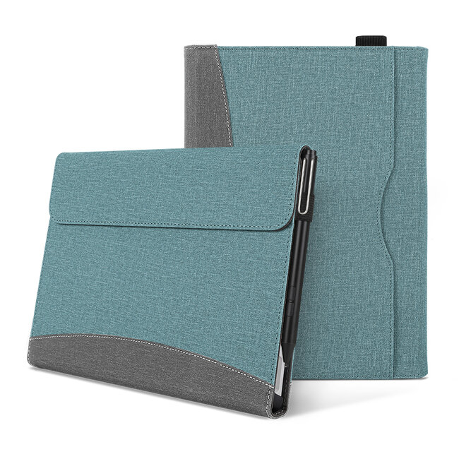 Hoes geschikt voor Microsoft Surface Pro X - Wallet book Case - 13 inch - Blauw
