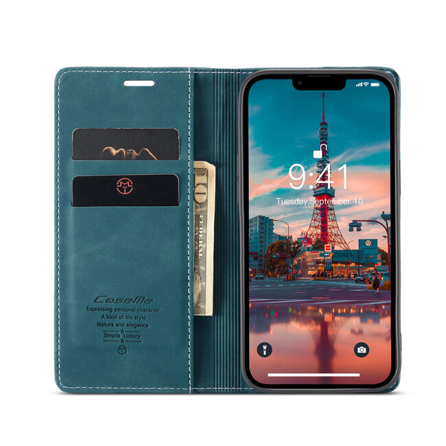 Hoesje geschikt voor Apple iPhone 14 Plus - Wallet Book Case - Magneetsluiting - Blauw