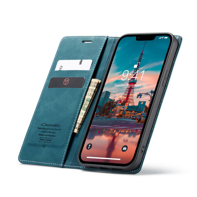 Hoesje geschikt voor Apple iPhone 14 Plus - Wallet Book Case - Magneetsluiting - Blauw