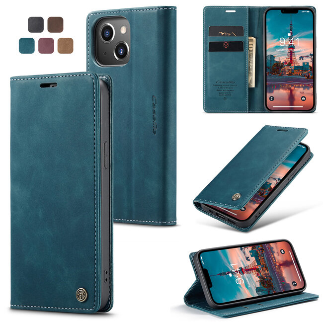 Hoesje geschikt voor Apple iPhone 14 Plus - Wallet Book Case - Magneetsluiting - Blauw