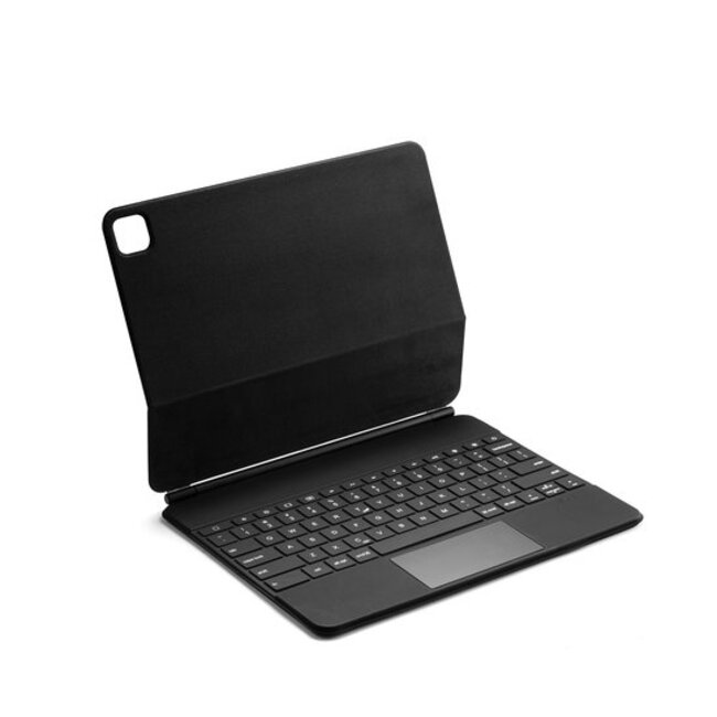 Bluetooth Toetsenbord hoes geschikt voor Apple iPad Pro 12.9 (2018/2020/2021) - Magnetic Keyboard Case met RGB Verlichting en Keypad - Grijs