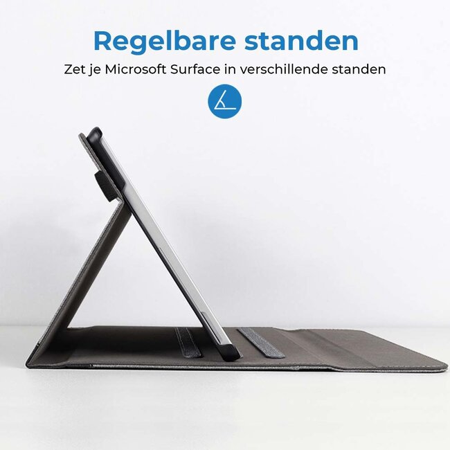 Hoes geschikt voor Microsoft Surface Pro 4/5/6/7 - Wallet book Case - 12.3 inch - Blauw