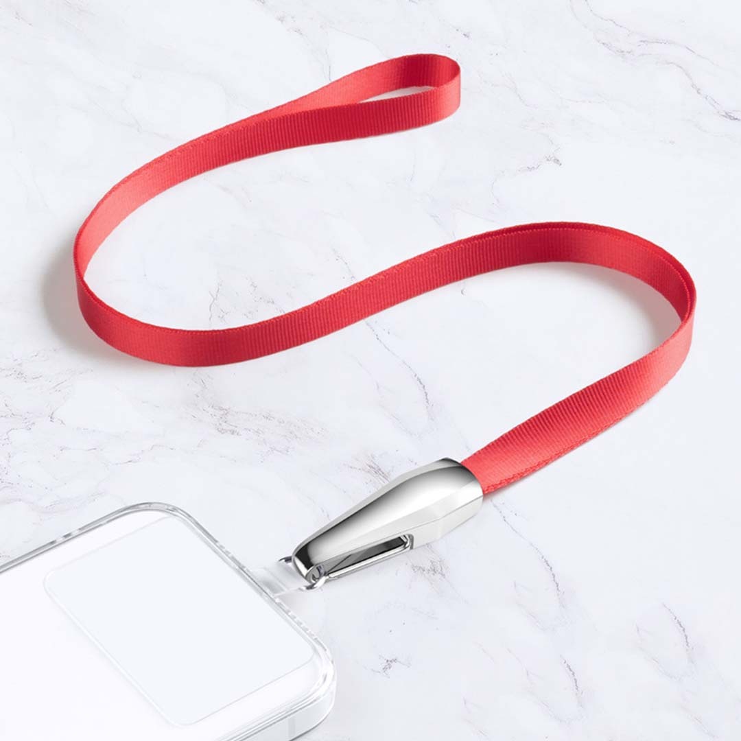 Telefoonkoord - Universele Koord voor Mobiel - Met Afneembaar Koord - 62 cm koord - Rood afbeelding