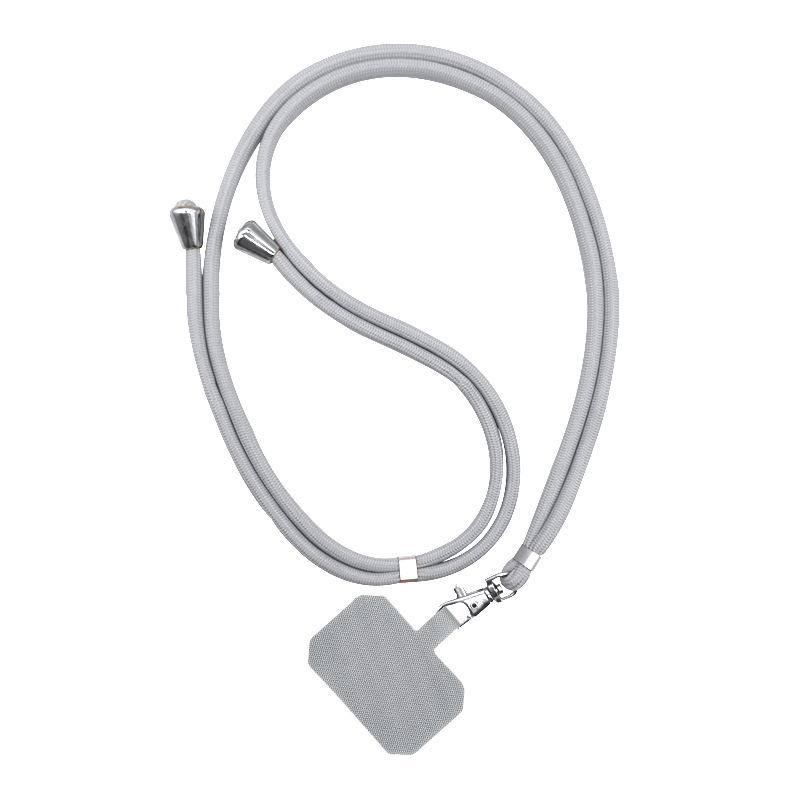 Universele Telefoonkoord - Telefoonketting met Clip - Verstelbare Telefoonkoord - Licht Grijs afbeelding