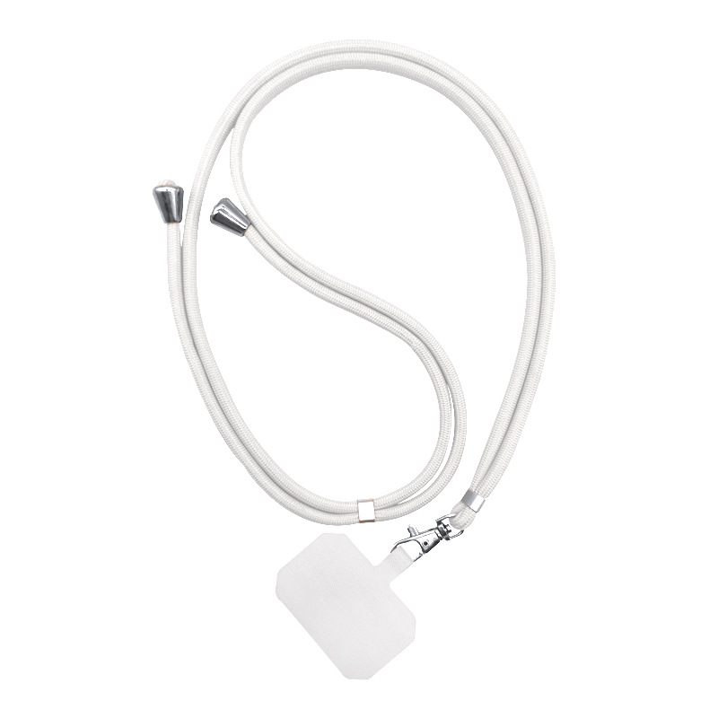 Universele Telefoonkoord - Telefoonketting met Clip - Verstelbare Telefoonkoord - Wit afbeelding