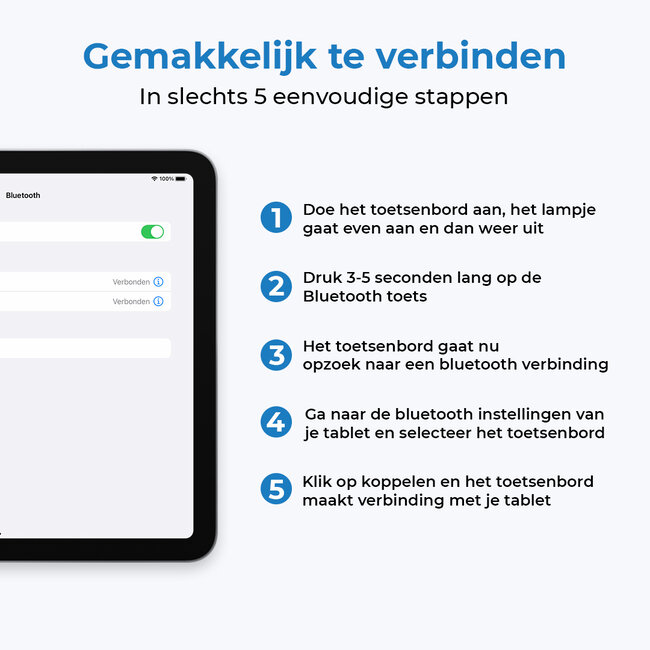 Bluetooth Toetsenbord hoes geschikt voor Apple iPad Air 11 (2024) / Apple iPad Air 10.9 (2022 / 2020) - Toetsverlichting en Touchpad - QWERTY - Zwart