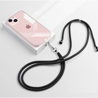 Case2go Telefoonkoord Universeel - Phone Cord - Verstelbare Telefoonketting - Afneembaar - Zwart