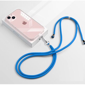 Case2go Telefoonkoord Universeel - Phone Cord - Verstelbare Telefoonketting - Afneembaar - Blauw