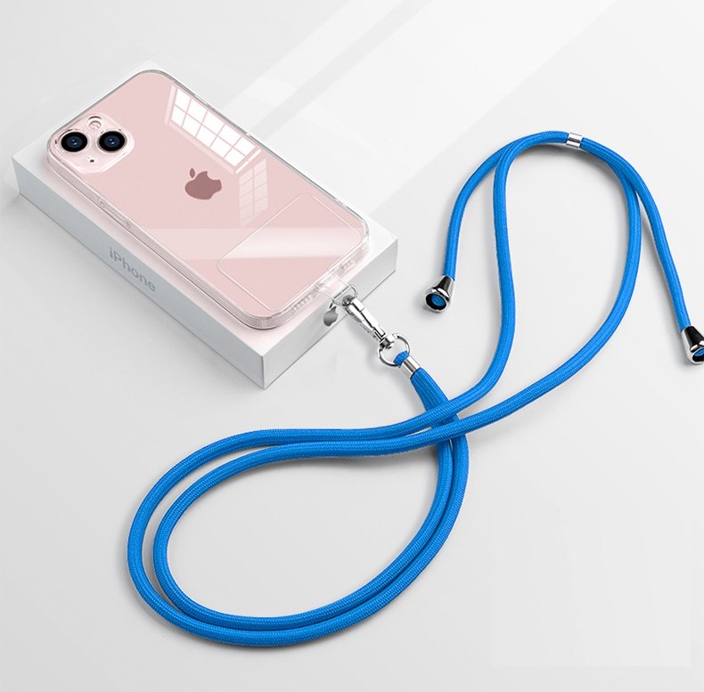 Telefoonkoord Universeel - Phone Cord - Verstelbare Telefoonketting - Afneembaar - Blauw afbeelding