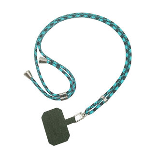 Case2go Universele Telefoonkoord - Telefoonketting met Clip - Verstelbare Telefoonkoord - Blauw / Zwart