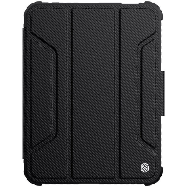 Hoes geschikt voor Apple iPad Mini 6 (2021) - Nillkin PU Leren Extreme Tri-Fold Book Case - Camera protectie - Auto Sleep/Wake-up Functie - Met Pencil Houder - Zwart